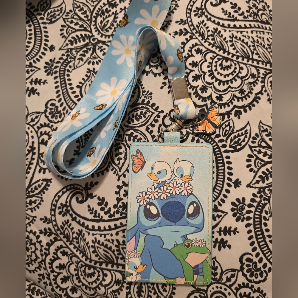 Loungefly Disney Stitch Lanyard w/Card Holder